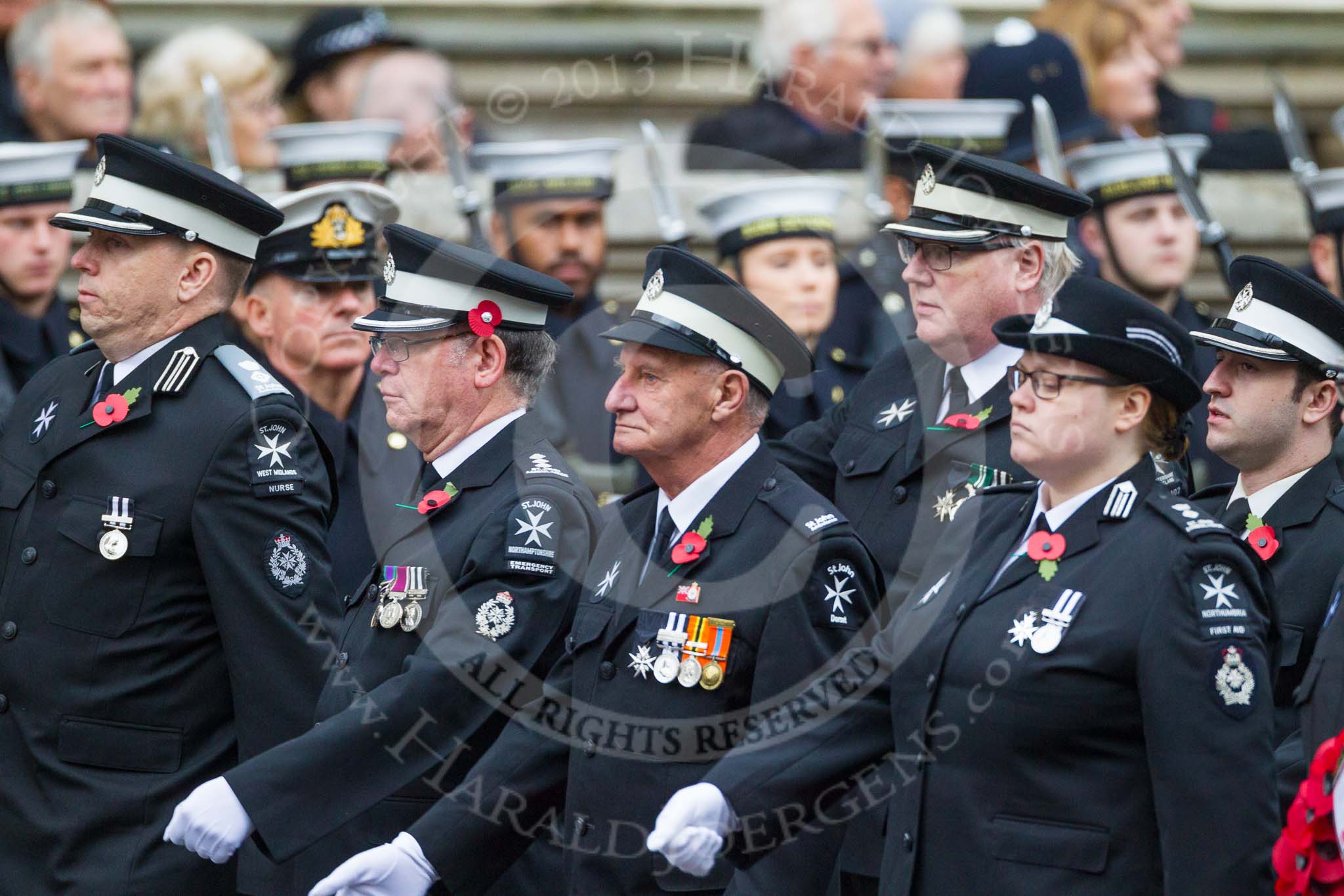 Remembrance Sunday at the Cenotaph 2015: Group M15, St John Ambulance.
Cenotaph, Whitehall, London SW1,
London,
Greater London,
United Kingdom,
on 08 November 2015 at 12:16, image #1504