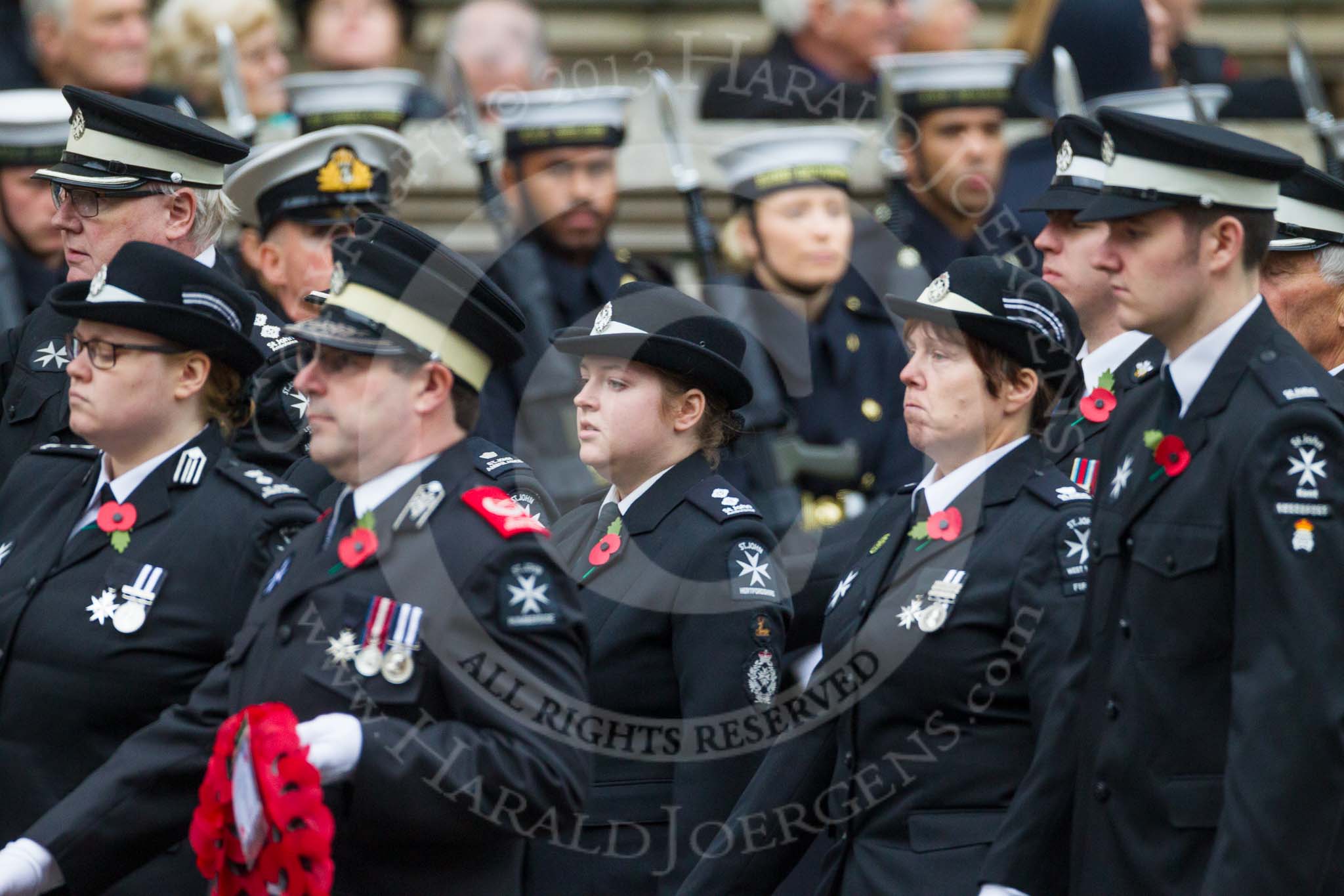 Remembrance Sunday at the Cenotaph 2015: Group M15, St John Ambulance.
Cenotaph, Whitehall, London SW1,
London,
Greater London,
United Kingdom,
on 08 November 2015 at 12:16, image #1506