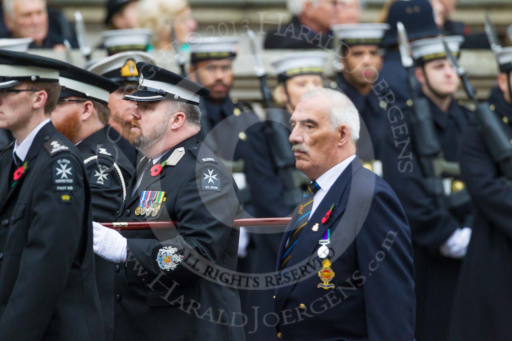 Remembrance Sunday at the Cenotaph 2015: Group M15, St John Ambulance.
Cenotaph, Whitehall, London SW1,
London,
Greater London,
United Kingdom,
on 08 November 2015 at 12:16, image #1511