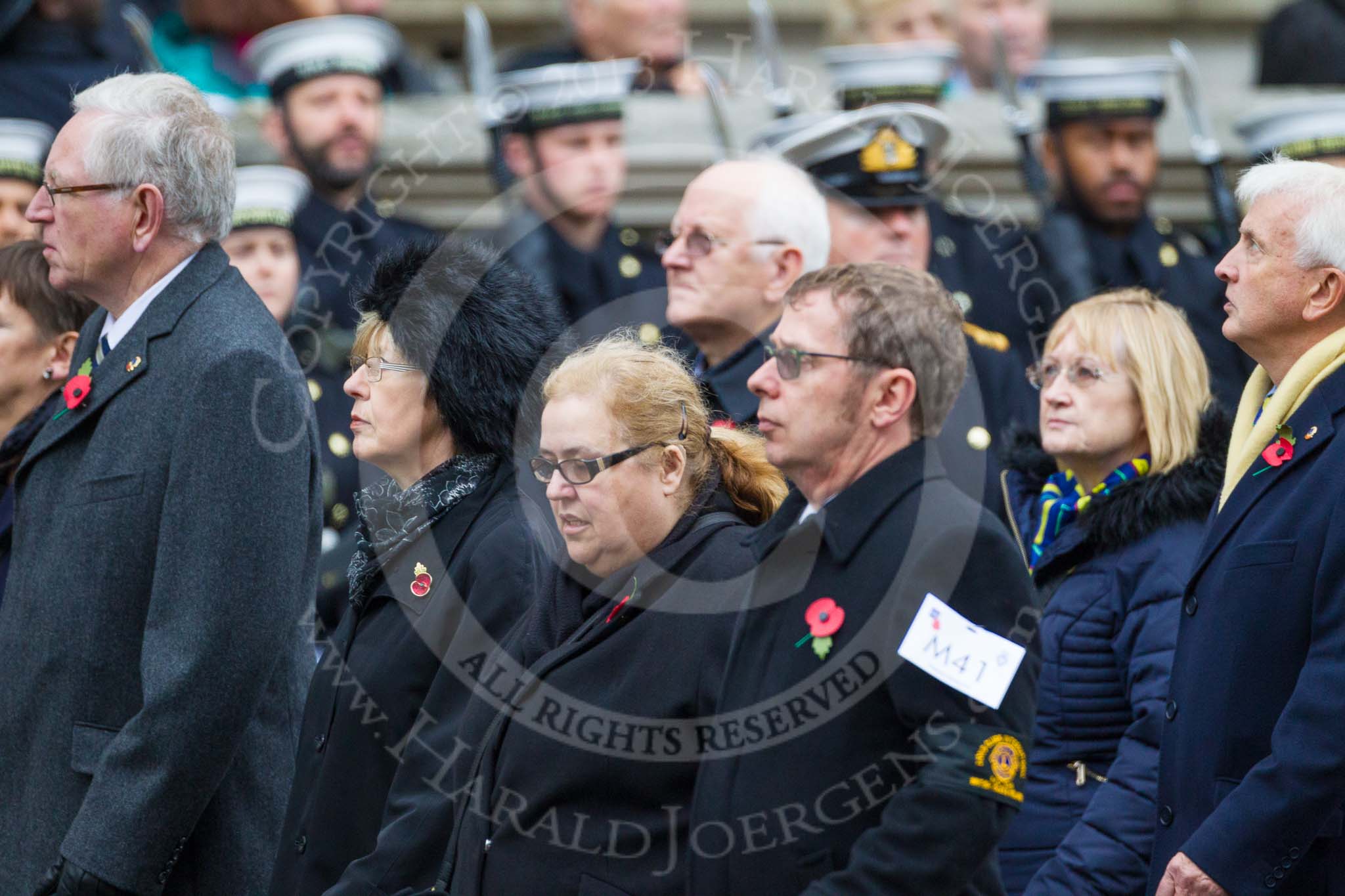 Remembrance Sunday at the Cenotaph 2015: Group M41, Lions Club International.
Cenotaph, Whitehall, London SW1,
London,
Greater London,
United Kingdom,
on 08 November 2015 at 12:19, image #1670