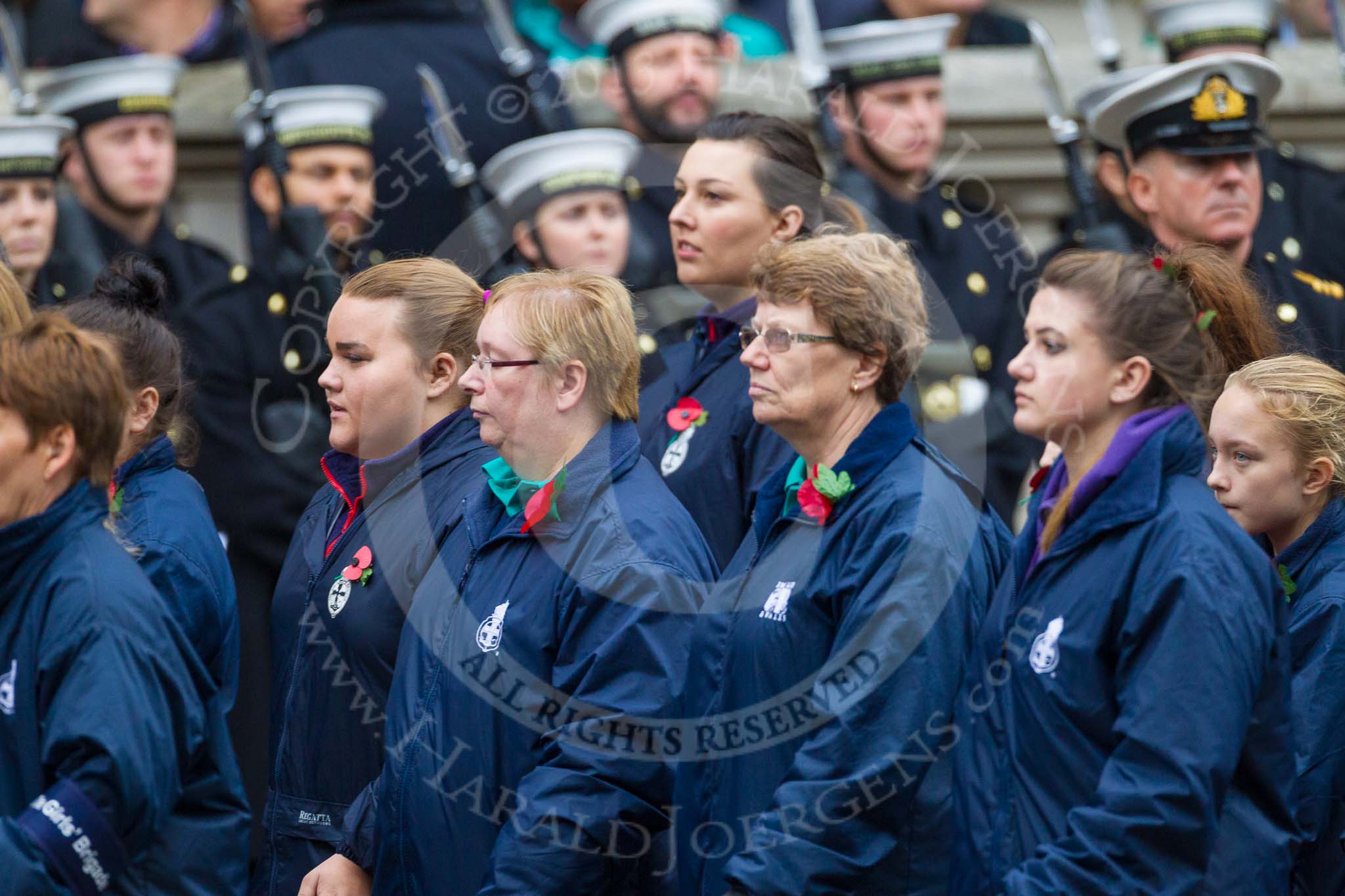 Remembrance Sunday at the Cenotaph 2015: Group M53, Girls Brigade England & Wales.
Cenotaph, Whitehall, London SW1,
London,
Greater London,
United Kingdom,
on 08 November 2015 at 12:21, image #1743