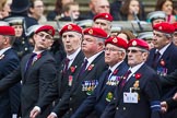 Remembrance Sunday at the Cenotaph 2015: Group B16, Royal Military Police Association.
Cenotaph, Whitehall, London SW1,
London,
Greater London,
United Kingdom,
on 08 November 2015 at 11:40, image #132