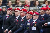 Remembrance Sunday at the Cenotaph 2015: Group B16, Royal Military Police Association.
Cenotaph, Whitehall, London SW1,
London,
Greater London,
United Kingdom,
on 08 November 2015 at 11:40, image #133