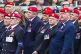 Remembrance Sunday at the Cenotaph 2015: Group B16, Royal Military Police Association.
Cenotaph, Whitehall, London SW1,
London,
Greater London,
United Kingdom,
on 08 November 2015 at 11:40, image #134