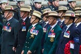 Remembrance Sunday at the Cenotaph 2015: Group D16, Gurkha Brigade Association.
Cenotaph, Whitehall, London SW1,
London,
Greater London,
United Kingdom,
on 08 November 2015 at 11:54, image #672