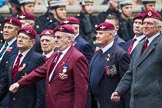 Remembrance Sunday at the Cenotaph 2015: Group A3, Parachute Regimental Association.
Cenotaph, Whitehall, London SW1,
London,
Greater London,
United Kingdom,
on 08 November 2015 at 12:08, image #1189