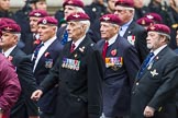 Remembrance Sunday at the Cenotaph 2015: Group A3, Parachute Regimental Association.
Cenotaph, Whitehall, London SW1,
London,
Greater London,
United Kingdom,
on 08 November 2015 at 12:08, image #1193