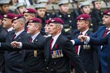 Remembrance Sunday at the Cenotaph 2015: Group A14, 4 Company Association (Parachute Regiment).
Cenotaph, Whitehall, London SW1,
London,
Greater London,
United Kingdom,
on 08 November 2015 at 12:11, image #1287