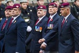 Remembrance Sunday at the Cenotaph 2015: Group A14, 4 Company Association (Parachute Regiment).
Cenotaph, Whitehall, London SW1,
London,
Greater London,
United Kingdom,
on 08 November 2015 at 12:11, image #1290