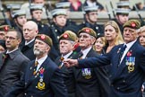Remembrance Sunday at the Cenotaph 2015: Group A27, The King's Own Royal Border Regiment.
Cenotaph, Whitehall, London SW1,
London,
Greater London,
United Kingdom,
on 08 November 2015 at 12:13, image #1370
