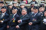 Remembrance Sunday at the Cenotaph 2015: Group A28, The Staffordshire Regiment.
Cenotaph, Whitehall, London SW1,
London,
Greater London,
United Kingdom,
on 08 November 2015 at 12:13, image #1380