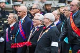 Remembrance Sunday at the Cenotaph 2015: Group M39, Royal Antediluvian Order of Buffaloes.
Cenotaph, Whitehall, London SW1,
London,
Greater London,
United Kingdom,
on 08 November 2015 at 12:19, image #1660