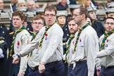 Remembrance Sunday at the Cenotaph 2015: Group M50, Scout Association.
Cenotaph, Whitehall, London SW1,
London,
Greater London,
United Kingdom,
on 08 November 2015 at 12:20, image #1721