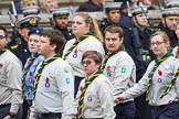 Remembrance Sunday at the Cenotaph 2015: Group M50, Scout Association.
Cenotaph, Whitehall, London SW1,
London,
Greater London,
United Kingdom,
on 08 November 2015 at 12:20, image #1724