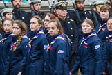 Remembrance Sunday at the Cenotaph 2015: Group M51, Girlguiding London & South East England.
Cenotaph, Whitehall, London SW1,
London,
Greater London,
United Kingdom,
on 08 November 2015 at 12:21, image #1733