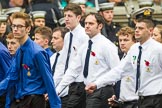 Remembrance Sunday at the Cenotaph 2015: Group M53, Girls Brigade England & Wales.
Cenotaph, Whitehall, London SW1,
London,
Greater London,
United Kingdom,
on 08 November 2015 at 12:21, image #1741