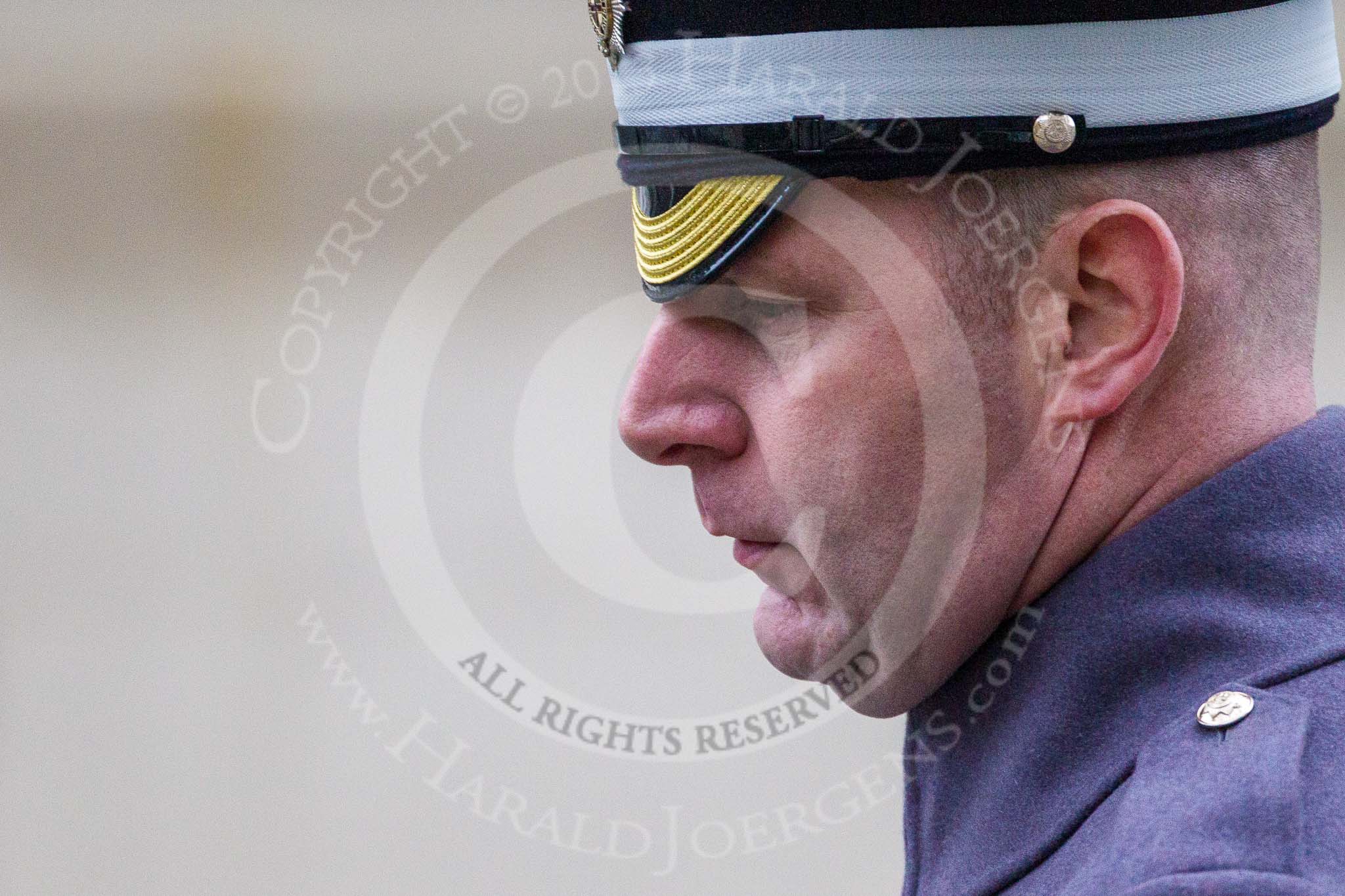 Remembrance Sunday at the Cenotaph 2015: Garrison Sergeant Major Andrew 'Vern' Stokes, in charge of ceremonial events at London District. He's the sucessor to GSM William Mott who retired in summer. Image #9, 08 November 2015 09:06 Whitehall, London, UK