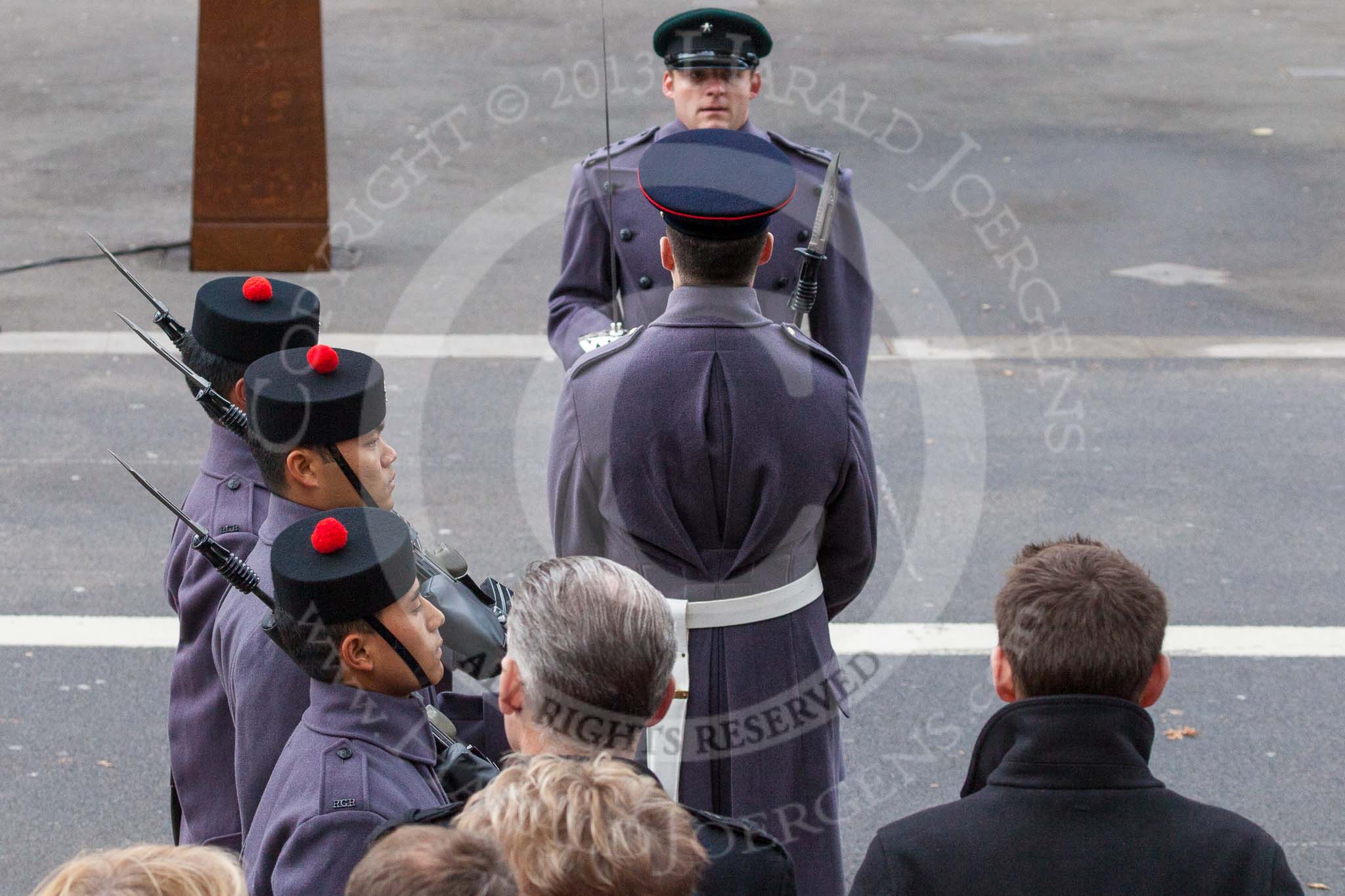 Remembrance Sunday at the Cenotaph 2015: A captain of the Gurkha Rifles commanding the Second Battalion The Royal Gurkha Rifles, based in Shorncliffe, Kent. Image #48, 08 November 2015 10:25 Whitehall, London, UK