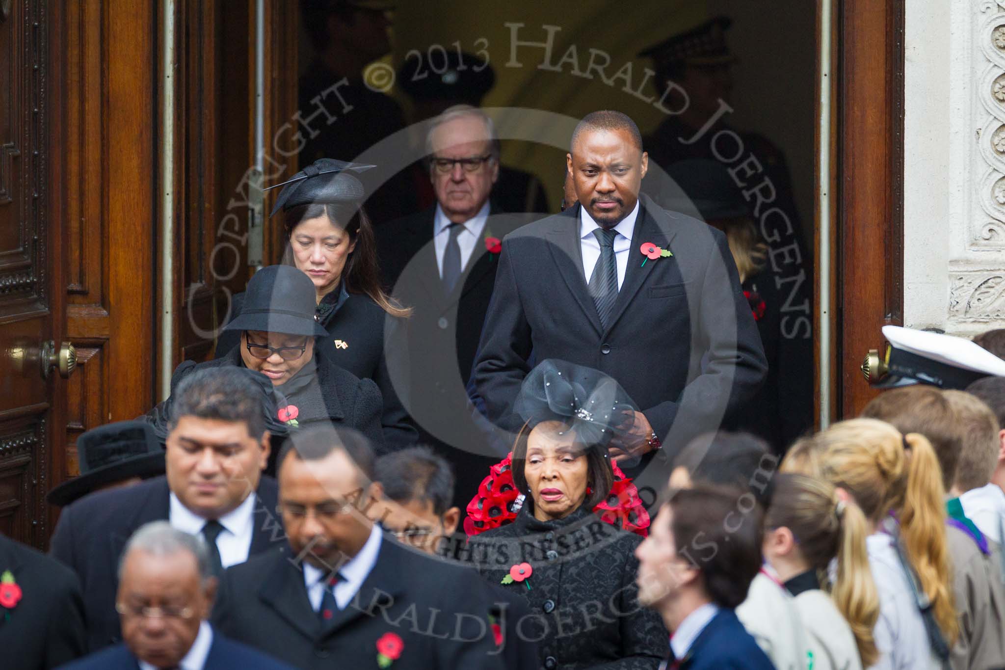 Remembrance Sunday at the Cenotaph 2015: The High Commissioners or their representatives leaving the Foreign- and Commonwealth Office. Image #98, 08 November 2015 10:55 Whitehall, London, UK
