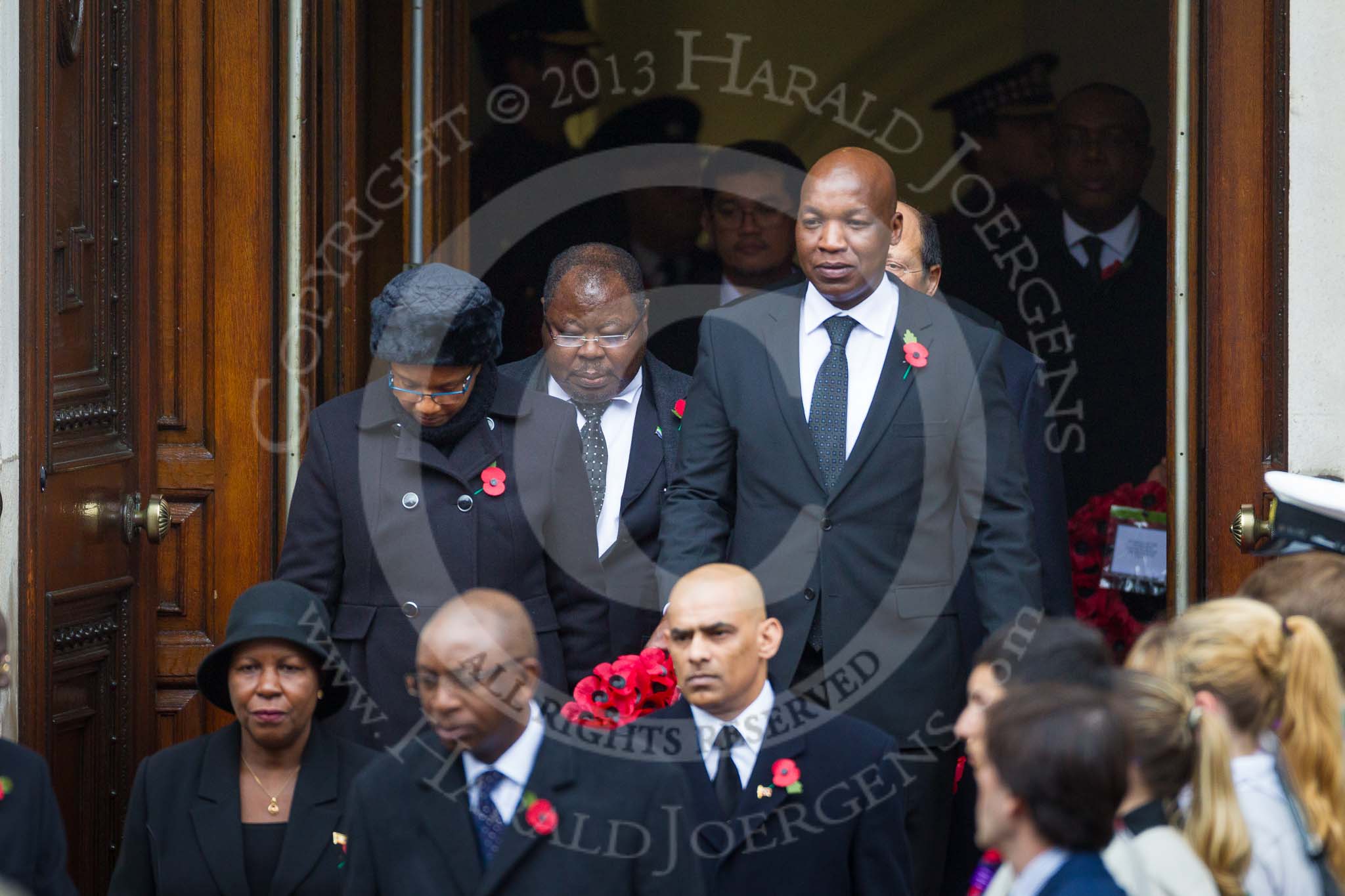 Remembrance Sunday at the Cenotaph 2015: The High Commissioners or their representatives leaving the Foreign- and Commonwealth Office. Image #100, 08 November 2015 10:56 Whitehall, London, UK