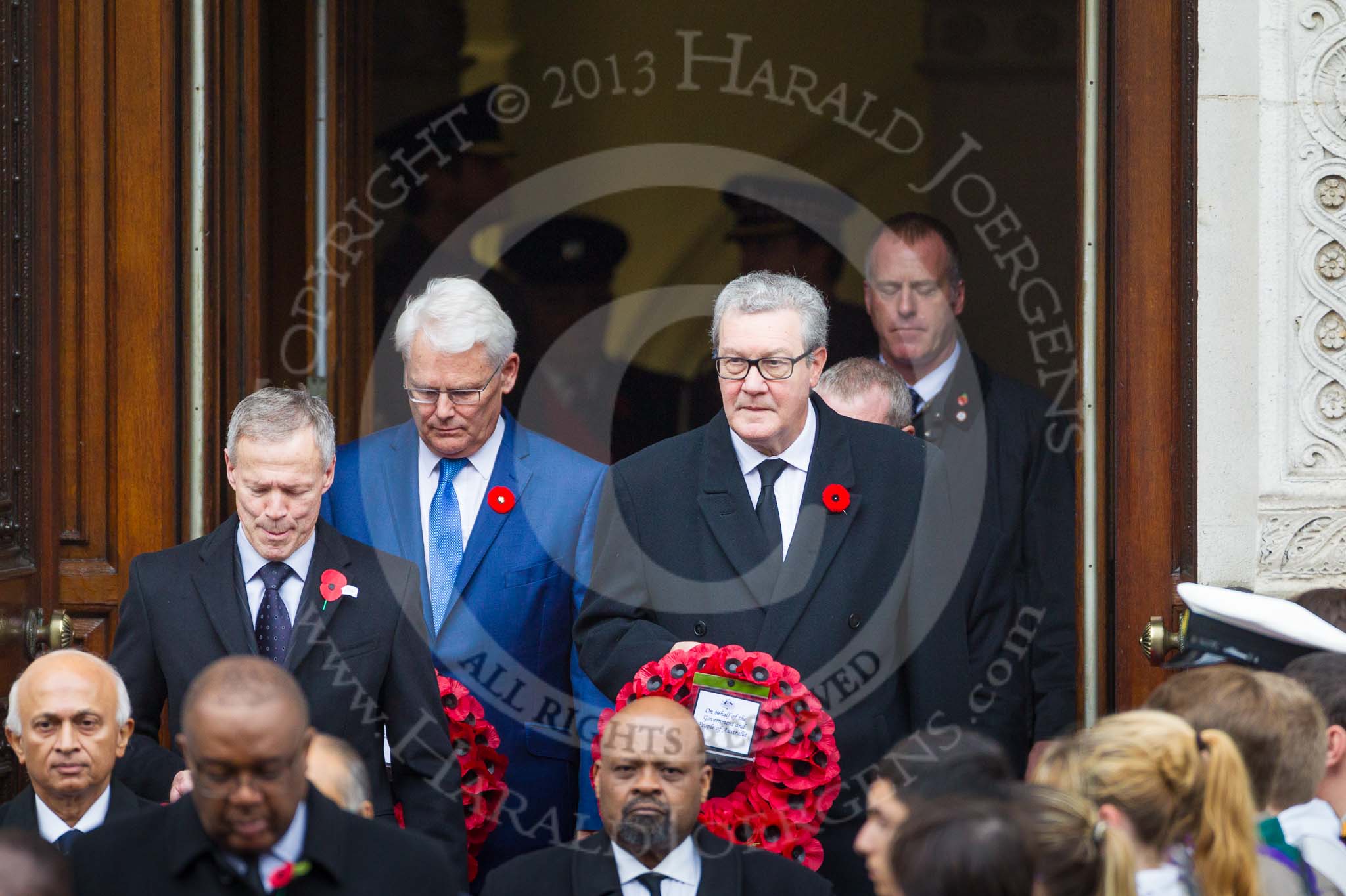Remembrance Sunday at the Cenotaph 2015: The High Commissioners or their representatives leaving the Foreign- and Commonwealth Office. Image #103, 08 November 2015 10:56 Whitehall, London, UK