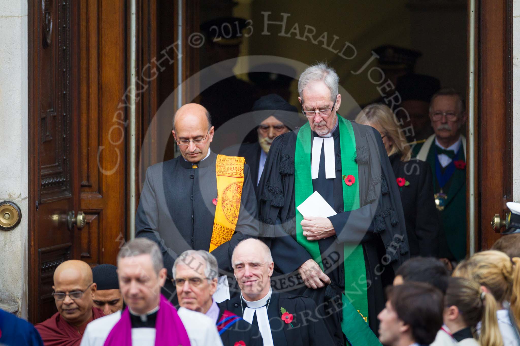 Remembrance Sunday at the Cenotaph 2015: The members of the faith communities leaving the Foreign- and Commonwealth Office. Image #107, 08 November 2015 10:56 Whitehall, London, UK
