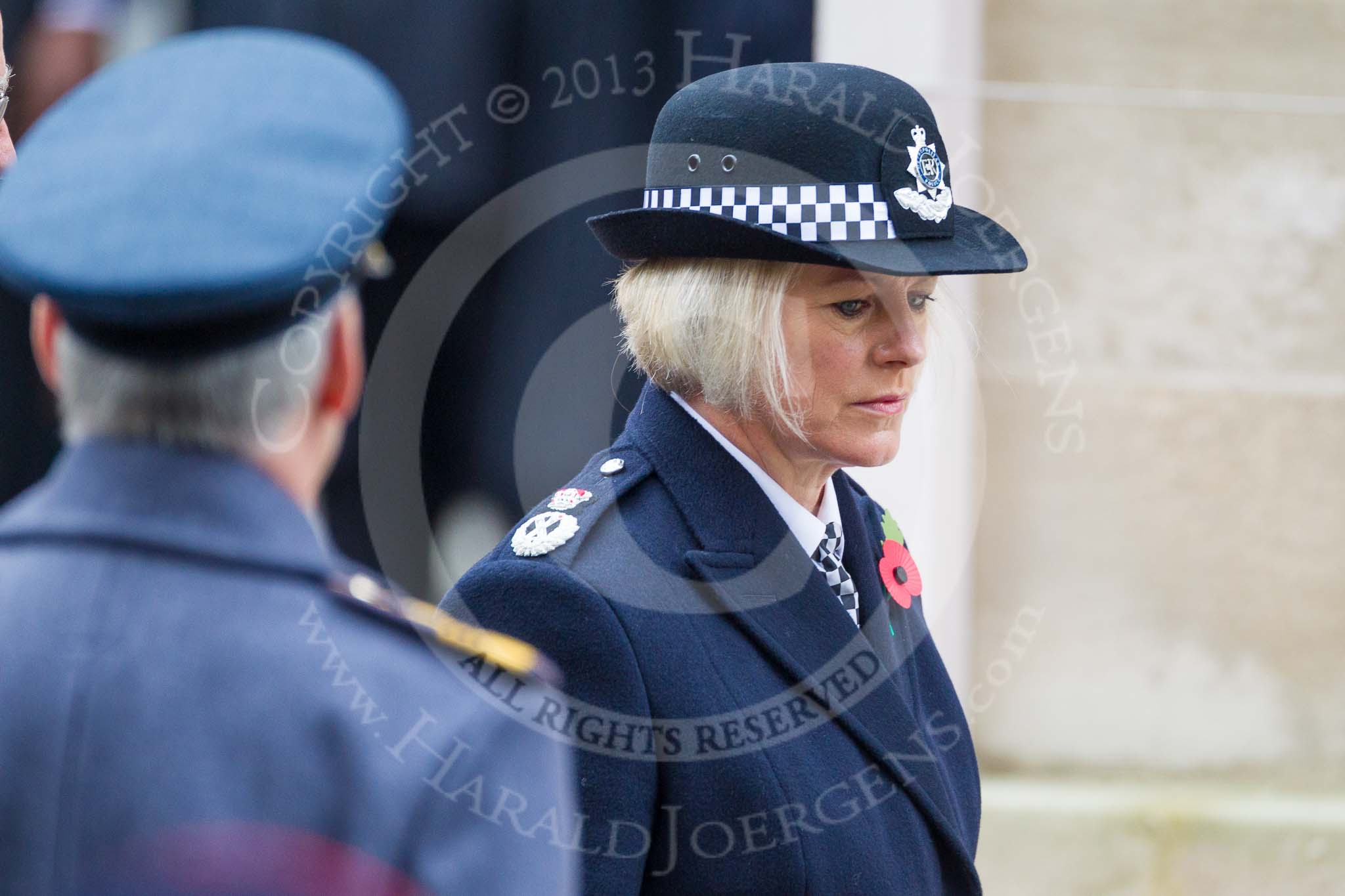 Remembrance Sunday at the Cenotaph 2015: Miss Sara Thornton, National Police Chiefs’ Council, after laying a wreath at the Cenotaph. Image #273, 08 November 2015 11:13 Whitehall, London, UK