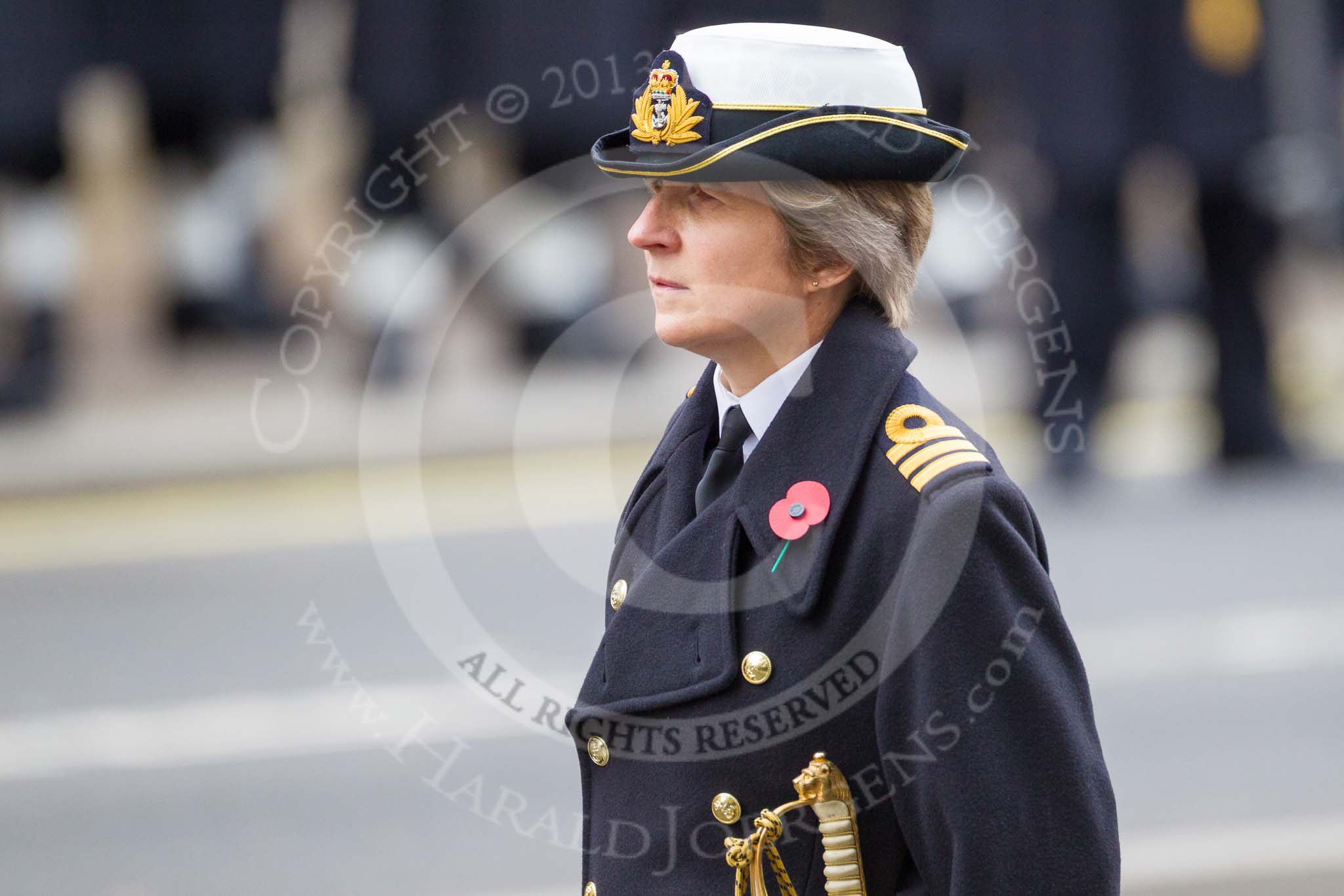 Remembrance Sunday at the Cenotaph 2015: Commander Anne Sullivan, RN, the Equerry to HRH The Princess Royal. Image #277, 08 November 2015 11:14 Whitehall, London, UK