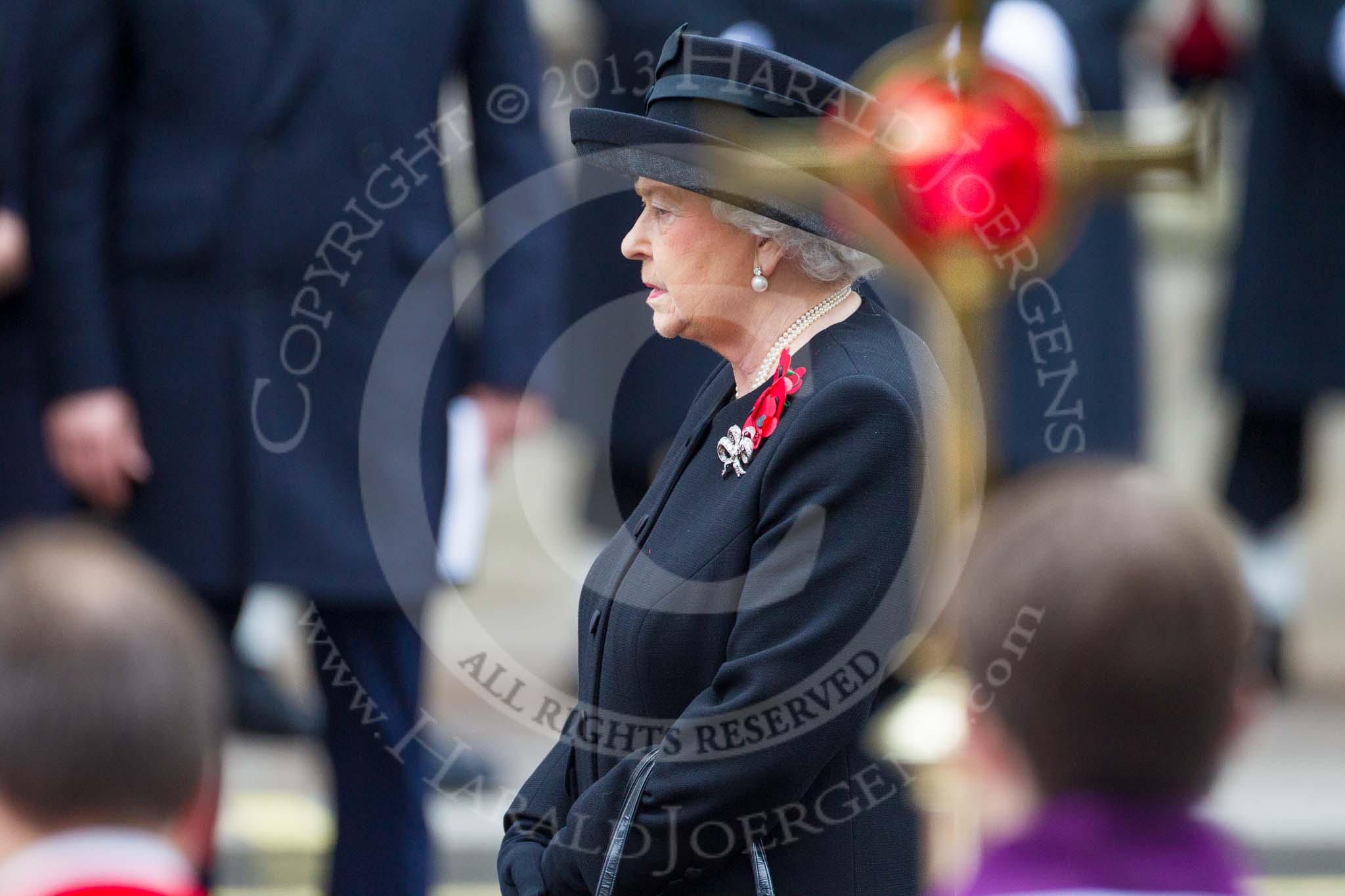 Remembrance Sunday at the Cenotaph 2015: HM The Queen during the service at the Cenotaph. Image #298, 08 November 2015 11:17 Whitehall, London, UK
