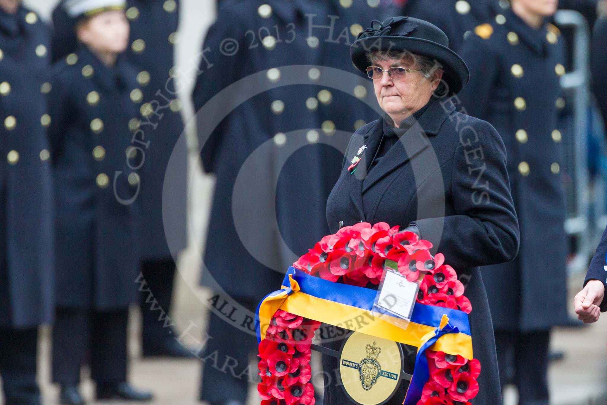 Remembrance Sunday at the Cenotaph 2015: The Royal British Legion Women’s Section National Chairman Mrs Marilyn Humphry. Image #331, 08 November 2015 11:24 Whitehall, London, UK