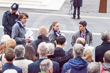 Remembrance Sunday at the Cenotaph 2015: Scouts distributing leaflets with information about the service. Image #12, 08 November 2015 09:18 Whitehall, London, UK