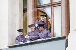 Remembrance Sunday at the Cenotaph 2015: The Army control centre for the event on one of the upper floor balconies. Image #14, 08 November 2015 09:34 Whitehall, London, UK