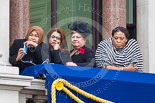 Remembrance Sunday at the Cenotaph 2015: Guests watching the ceremony from one of the balconies of the Foreign- and Commonwealth Office. Image #262, 08 November 2015 11:12 Whitehall, London, UK