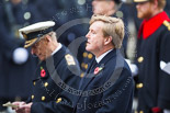 Remembrance Sunday at the Cenotaph 2015: HM The King of the Netherlands during the service at the Cenotaph, behind him HRH The Duke of Edinburgh. Image #289, 08 November 2015 11:14 Whitehall, London, UK