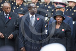 Remembrance Sunday at the Cenotaph 2015: The High Commissioner of Malawi, the High Commissioner of Kenya, and the High Commissioner of Uganda standing the the Cenotaph. Image #315, 08 November 2015 11:19 Whitehall, London, UK