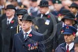 Remembrance Sunday at the Cenotaph 2015: Gary Best, Station Supervisor on the Underground, representing TFL, and Eric Reeve, who will lay a wreath on behalf of Transport for London. Image #328, 08 November 2015 11:23 Whitehall, London, UK