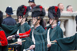 Remembrance Sunday at the Cenotaph 2015: Members of the Pipes and Drums leaving Whitehall after the event. Image #365, 08 November 2015 12:31 Whitehall, London, UK