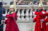 Remembrance Sunday at the Cenotaph 2015: After the March Past - the Household Cavalry is marching off. Image #366, 08 November 2015 12:31 Whitehall, London, UK