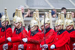 Remembrance Sunday at the Cenotaph 2015: After the March Past - the Household Cavalry is marching off. Image #367, 08 November 2015 12:31 Whitehall, London, UK