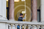 Remembrance Sunday at the Cenotaph 2015: After the event. The balconies of the Foreign- and Commonwealth Office Building are brought back to "working order". Image #381, 08 November 2015 12:58 Whitehall, London, UK