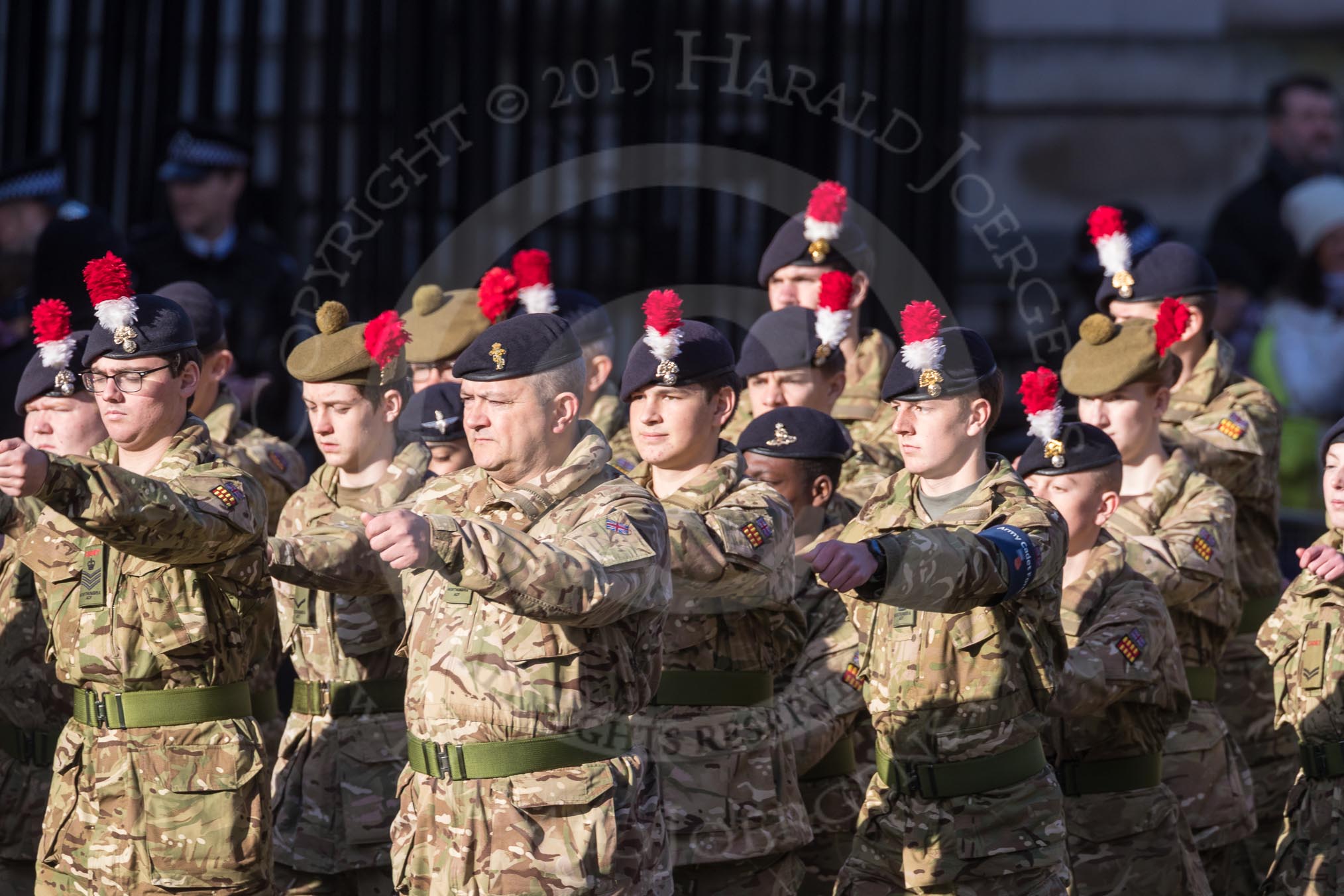March Past, Remembrance Sunday at the Cenotaph 2016: M32 Army and combined Cadet Force.
Cenotaph, Whitehall, London SW1,
London,
Greater London,
United Kingdom,
on 13 November 2016 at 13:18, image #2809