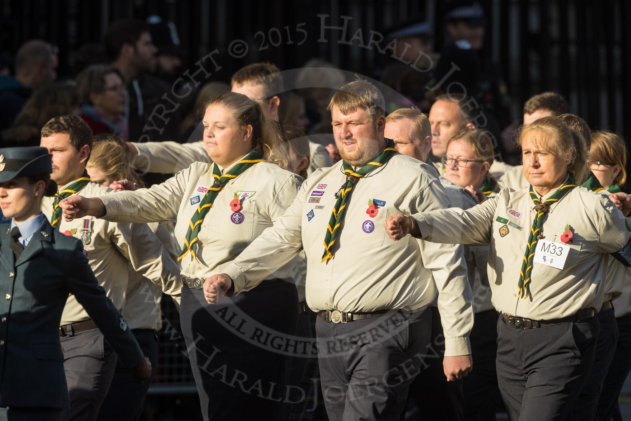 March Past, Remembrance Sunday at the Cenotaph 2016: M33 Scout Association.
Cenotaph, Whitehall, London SW1,
London,
Greater London,
United Kingdom,
on 13 November 2016 at 13:18, image #2843