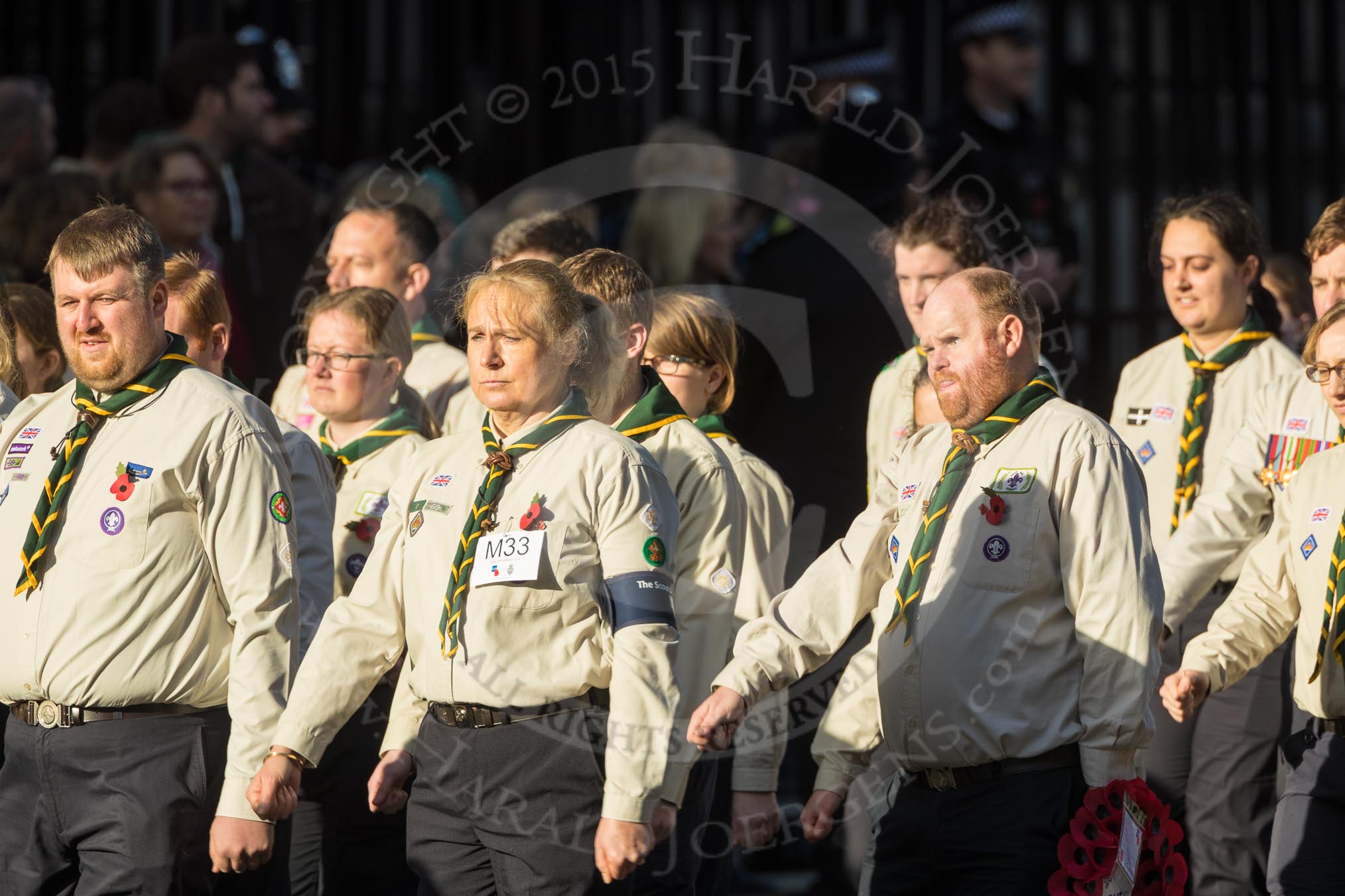 March Past, Remembrance Sunday at the Cenotaph 2016: M33 Scout Association.
Cenotaph, Whitehall, London SW1,
London,
Greater London,
United Kingdom,
on 13 November 2016 at 13:18, image #2846