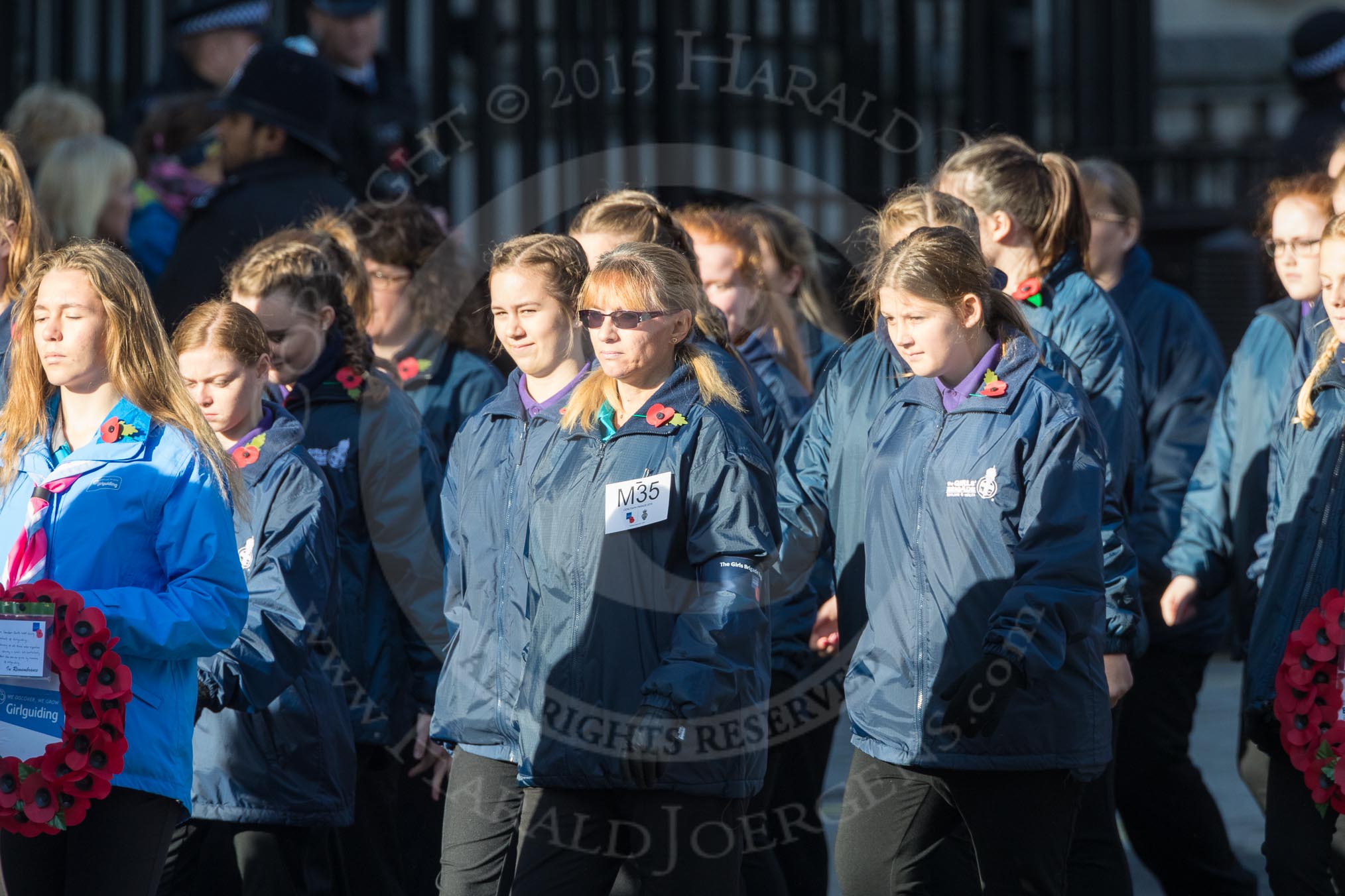 March Past, Remembrance Sunday at the Cenotaph 2016: M35 Girls Brigade England & Wales.
Cenotaph, Whitehall, London SW1,
London,
Greater London,
United Kingdom,
on 13 November 2016 at 13:18, image #2867