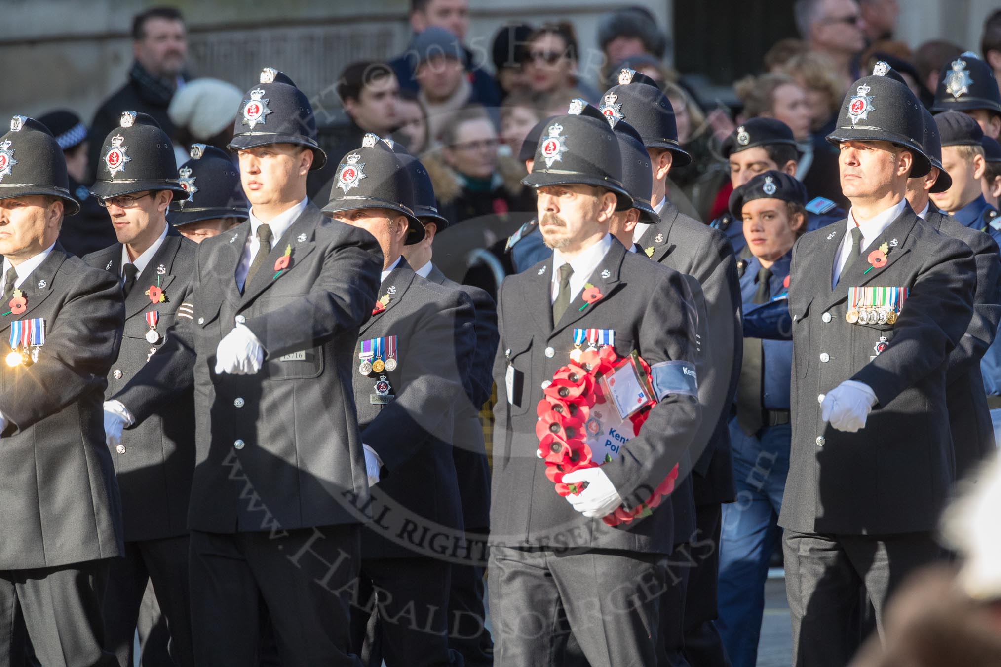March Past, Remembrance Sunday at the Cenotaph 2016: M39 Kent Police.
Cenotaph, Whitehall, London SW1,
London,
Greater London,
United Kingdom,
on 13 November 2016 at 13:19, image #2934