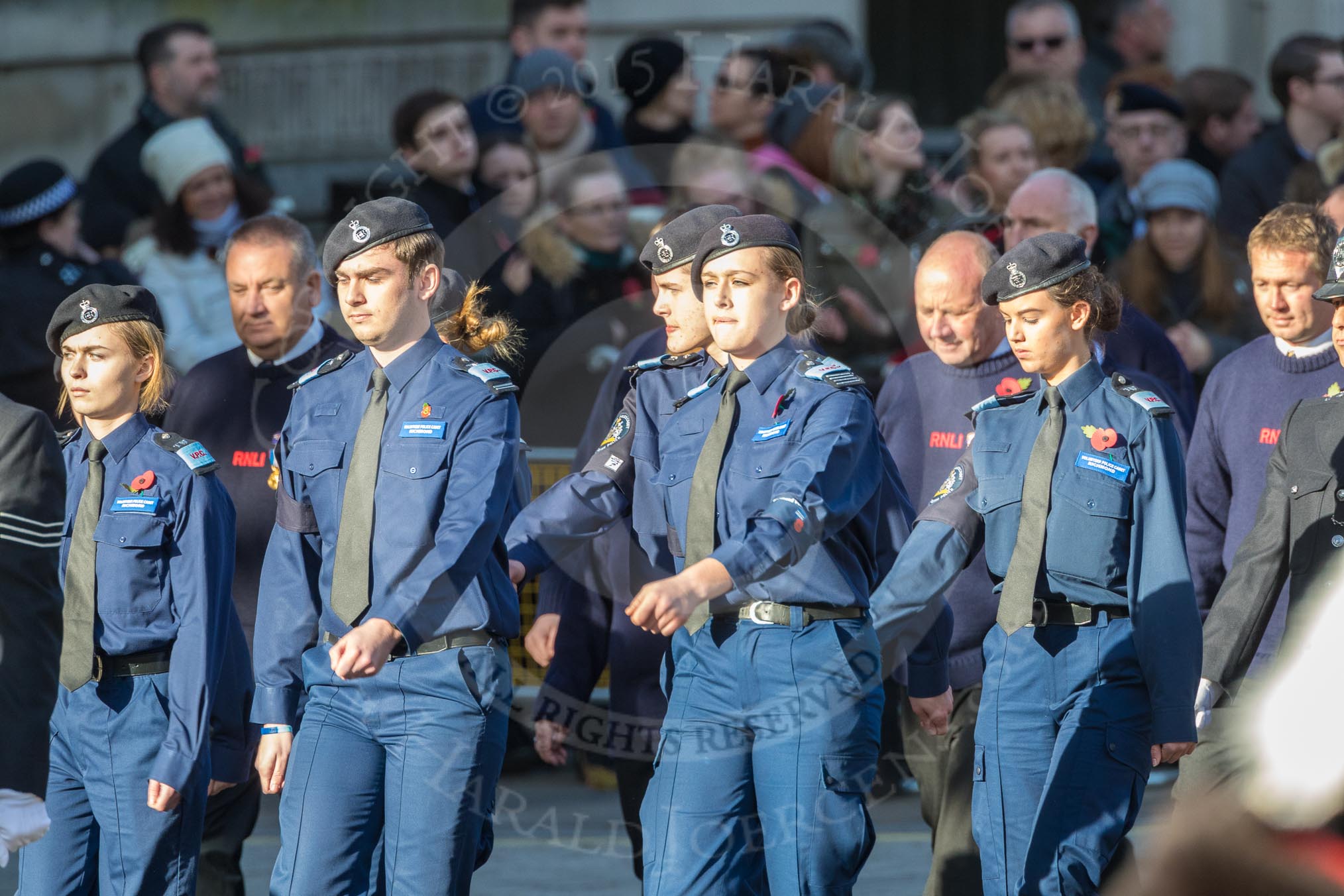 March Past, Remembrance Sunday at the Cenotaph 2016: M40 Richmond Volunteer Police Cadets.
Cenotaph, Whitehall, London SW1,
London,
Greater London,
United Kingdom,
on 13 November 2016 at 13:19, image #2943