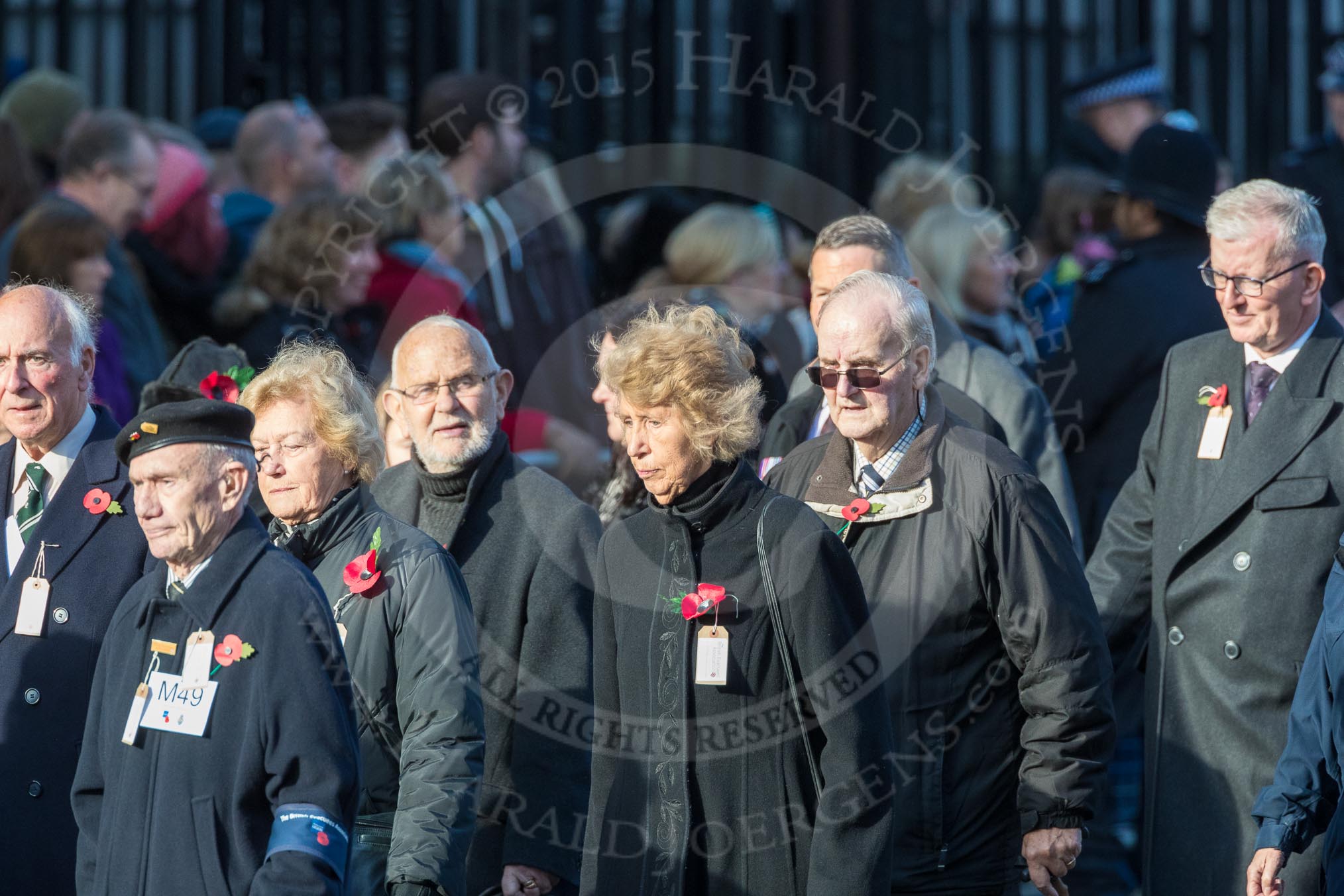 March Past, Remembrance Sunday at the Cenotaph 2016: M49 The British Evacuees Association.
Cenotaph, Whitehall, London SW1,
London,
Greater London,
United Kingdom,
on 13 November 2016 at 13:20, image #3022
