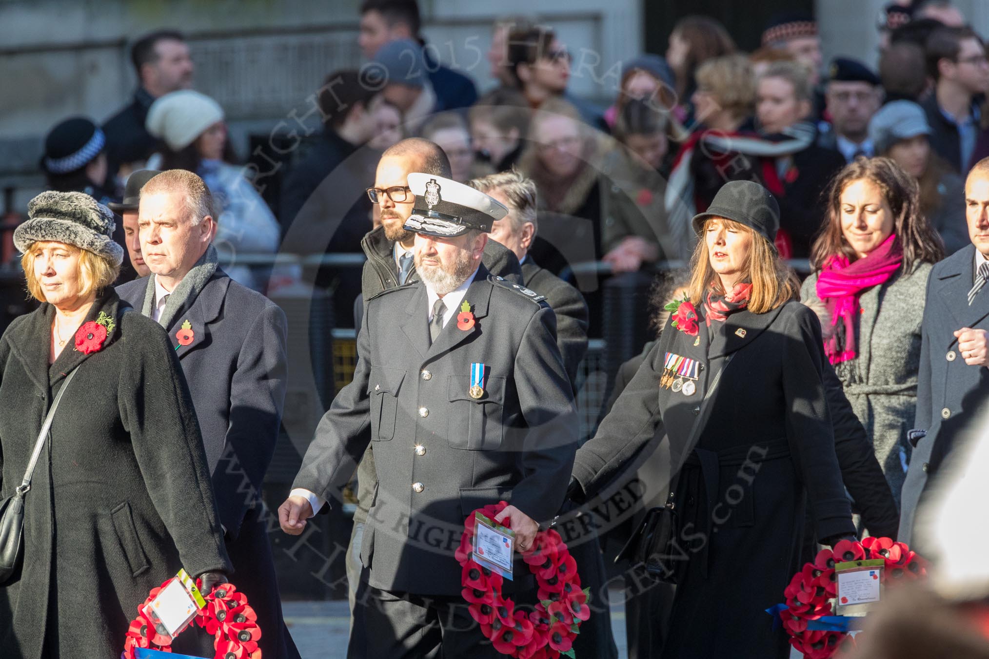 March Past, Remembrance Sunday at the Cenotaph 2016: M52 Munitions Workers Association.
Cenotaph, Whitehall, London SW1,
London,
Greater London,
United Kingdom,
on 13 November 2016 at 13:20, image #3064