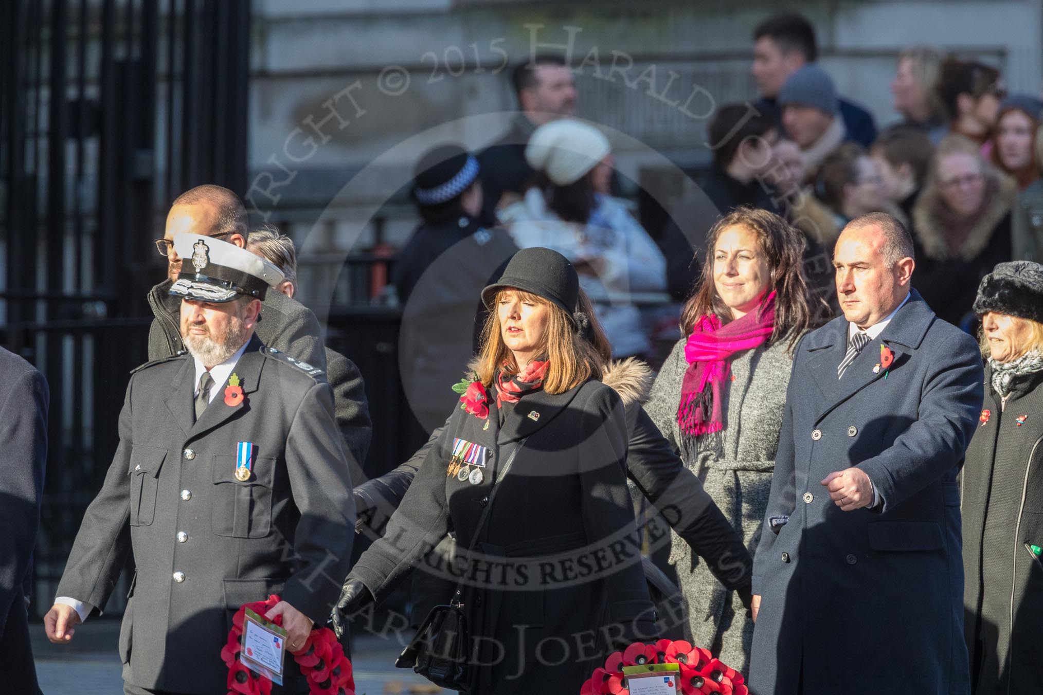 March Past, Remembrance Sunday at the Cenotaph 2016: M52 Munitions Workers Association.
Cenotaph, Whitehall, London SW1,
London,
Greater London,
United Kingdom,
on 13 November 2016 at 13:20, image #3066