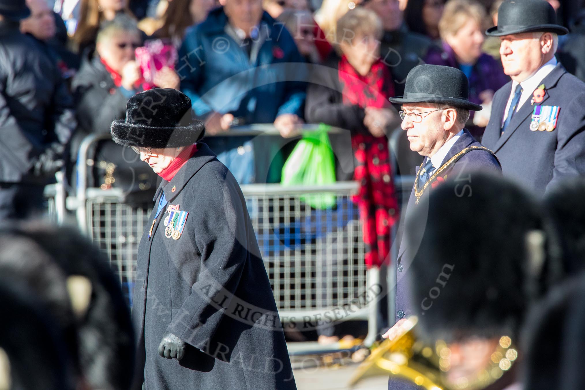 during the Royal British Legion March Past on Remembrance Sunday at the Cenotaph, Whitehall, Westminster, London, 11 November 2018, 11:40.